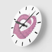 Mauve hartdraak wit ronde klok (Hoek)