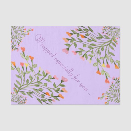 Mauve Heart Flower Tissuepapier (Voorkant)