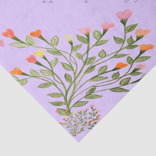 Mauve Heart Flower Tissuepapier (Detail)