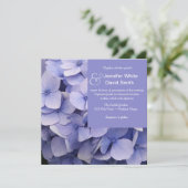 Mauve Hydrangea bruiloft uitnodiging (Staand voorkant)