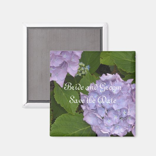 Mauve Hydrangea Save the Date Magneet (Voorkant / Achterkant)