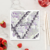 Mauve Hydrangeas and Pearls Wedding Paper Napkins Servet (Insitu)