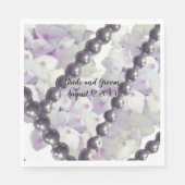 Mauve Hydrangeas and Pearls Wedding Paper Napkins Servet (Voorkant)