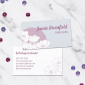 Mauve Ice Grey Witte Anemonen Line Art Visitekaartje