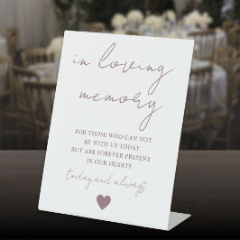 Mauve In Loving Memory Elegant Script Reclamebord Met Voetstuk