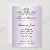 Mauve Invitation Sweet 16 Kaart (Voorkant)