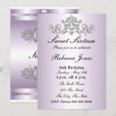 Mauve Invitation Sweet 16 Kaart (Voorkant / Achterkant)