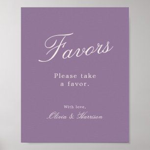 Mauve kalligrafie huwelijksgunst bord poster