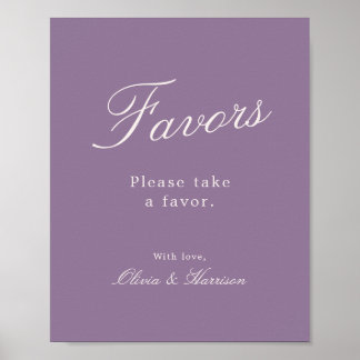Mauve kalligrafie huwelijksgunst bord poster
