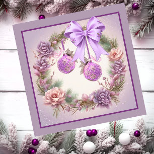 Mauve Kerstkrans Magnetische Kaart