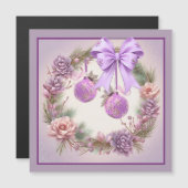 Mauve Kerstkrans Magnetische Kaart (Voorkant / Achterkant)