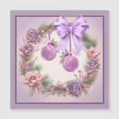 Mauve Kerstkrans Magnetische Kaart (Voorkant)