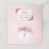 Mauve koraal bloemenbruiloft tafel nummer Kaarten Plaatskaartje (Buitenkant ongevouwen)