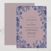 Mauve Korenbloem Wingebruid Kaart (Voorkant / Achterkant)