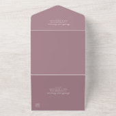 Mauve Krans Monogram QR Code Elegante Trouw All In One Uitnodiging (Buitenkant)