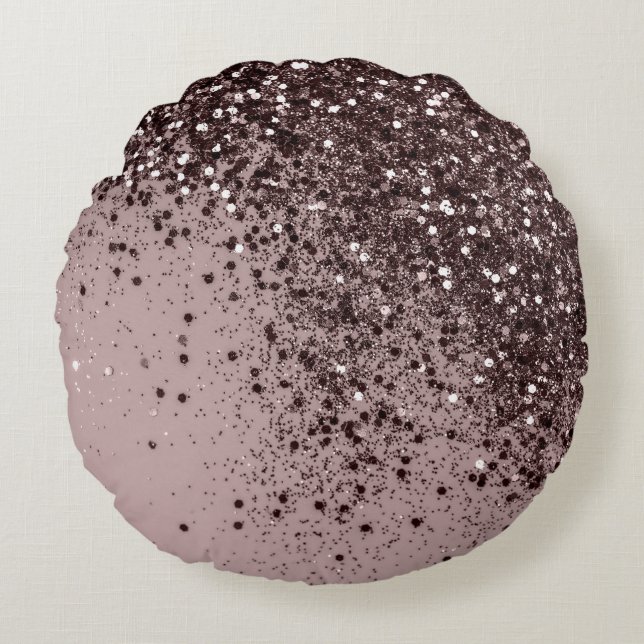 Mauve Lady Glitter #4 (Faux Glitter) Rond Kussen (Voorkant)