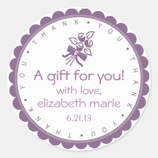 Mauve land Rozen-dank u Ronde Sticker (Voorkant)