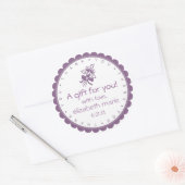Mauve land Rozen-dank u Ronde Sticker (Envelop)