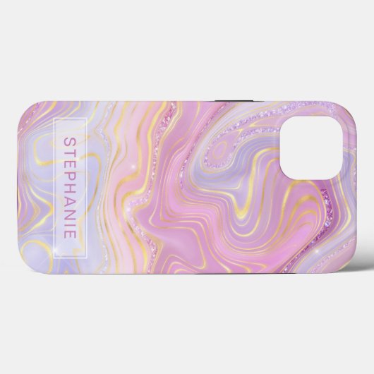 Mauve Lavender Gold Specialized Marble Strata Case-Mate iPhone Case (Achterkant (horizontaal))