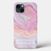Mauve Lavender Gold Specialized Marble Strata Case-Mate iPhone Case (Achterkant)