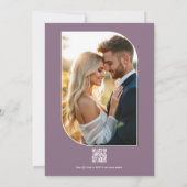 Mauve, Lavender Smoke & Champagne Floral Wedding Kaart (Achterkant)