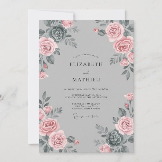 Mauve Leiste Bruidsbloem Kaart (Voorkant)