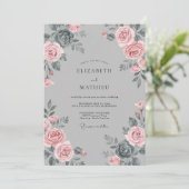 Mauve Leiste Bruidsbloem Kaart (Staand voorkant)