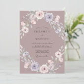 Mauve Licht Lentewedding Kaart (Staand voorkant)