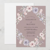 Mauve Licht Lentewedding Kaart (Voorkant / Achterkant)