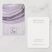 Mauve Lila Agate Earthy Earthy-beeldscherm Visitekaartje (Voorkant / Achterkant)