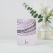 Mauve Lila Agate Earthy Earthy-beeldscherm Visitekaartje (Staand voorkant)
