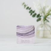 Mauve Lila Agate Earthy Ketting Display Vierkante Visitekaartje (Staand voorkant)