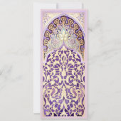 Mauve Lila Faux Gold Islamitische bruiloft Kaart (Achterkant)