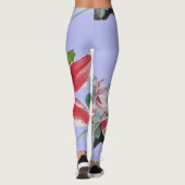 Mauve Lila Lily floral art waterverf Leggings (Achterkant)