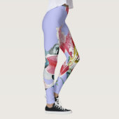 Mauve Lila Lily floral art waterverf Leggings (Rechts)