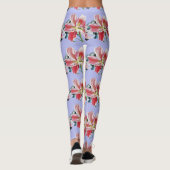 Mauve Lila Lily floral art waterverf Leggings (Achterkant)