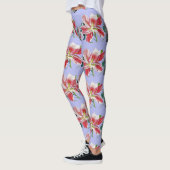 Mauve Lila Lily floral art waterverf Leggings (Links)