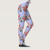 Mauve Lila Lily floral art waterverf Leggings (Rechts)