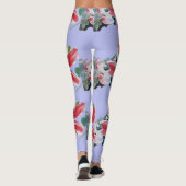 Mauve Lila Lily floral art waterverf Leggings (Achterkant)