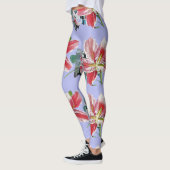 Mauve Lila Lily floral art waterverf Leggings (Links)