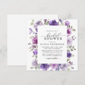 Mauve Lila Paars Floral Waterverf Vrijgezellenfees Kaart (Voorkant / Achterkant)