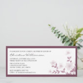 Mauve Long Floral Bridal Shower Invitations Kaart (Staand voorkant)