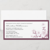 Mauve Long Floral Bridal Shower Invitations Kaart (Voorkant / Achterkant)