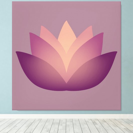 Mauve Lotus Flower Canvas Afdruk (Insitu (Houten vloer))
