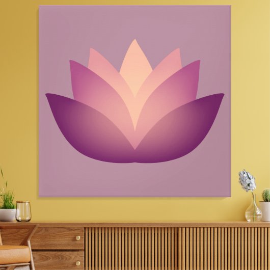 Mauve Lotus Flower Canvas Afdruk (Insitu (Woonkamer))