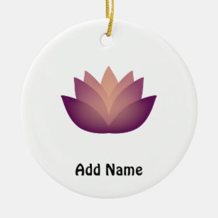 Mauve Lotus Flower-ontwerp Keramisch Ornament