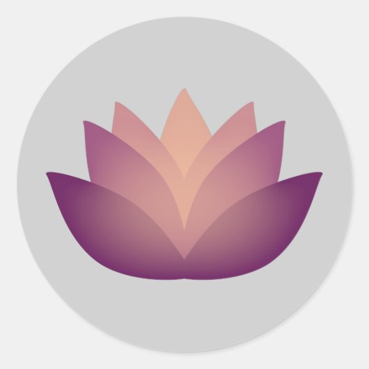 Mauve Lotus Flower Ronde Sticker (Voorkant)