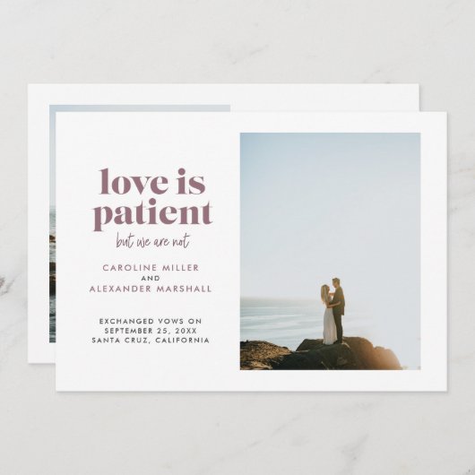 Mauve Love is Patiënt, maar we zijn niet in opkoms Aankondiging (Voorkant / Achterkant)