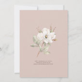 Mauve Magnolia Bloem Bruids Thee Kaart (Achterkant)