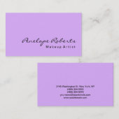 Mauve Mallow Pink Makeup Artist Calligraphy Visitekaartje (Voorkant / Achterkant)